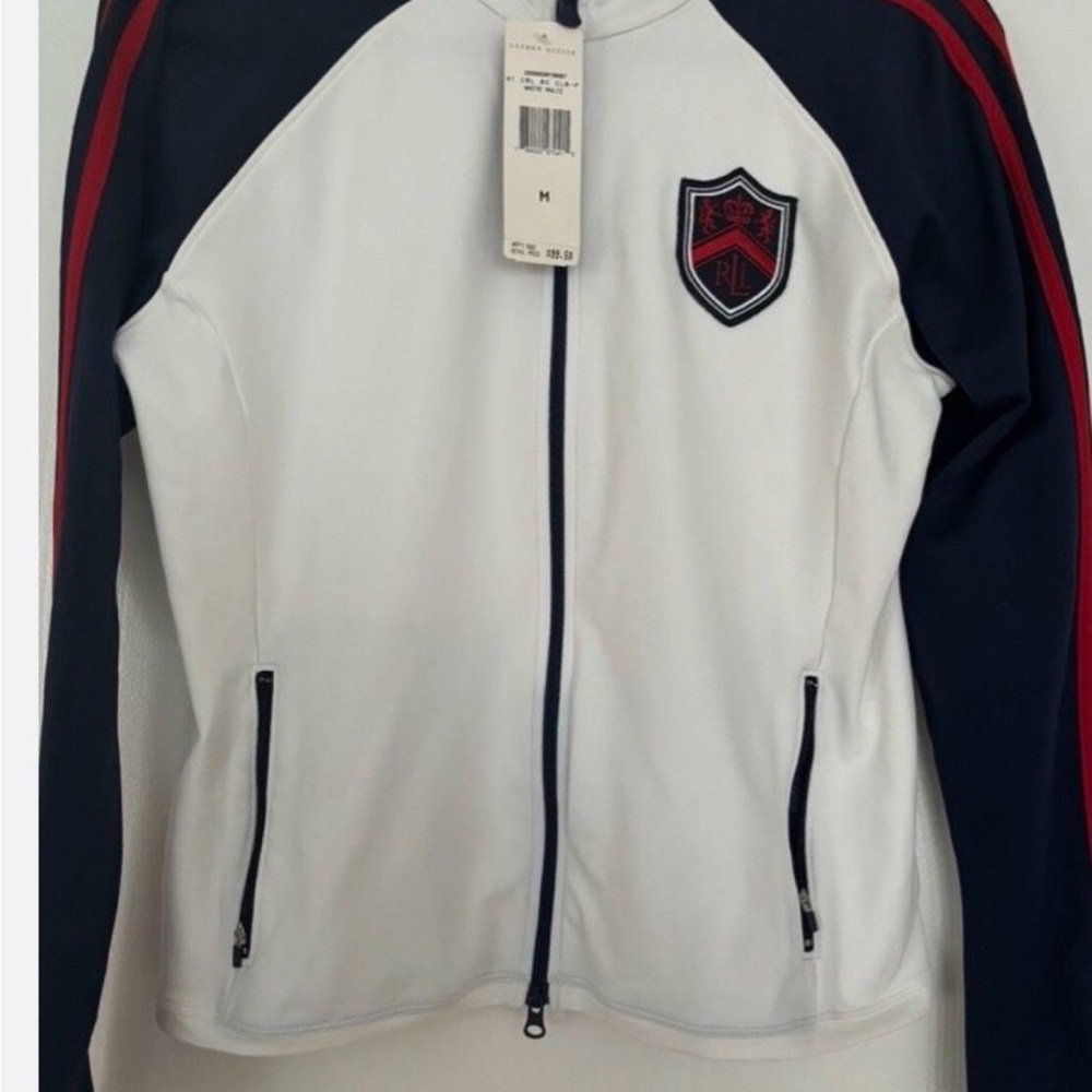 Ralph Lauren vintage White and Navy Bomber Jacket.Medium. New with tags